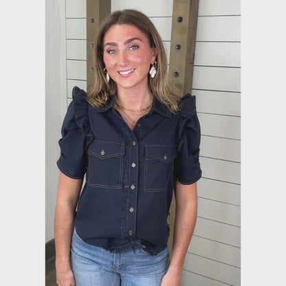 Fringe & Flair Indigo Top