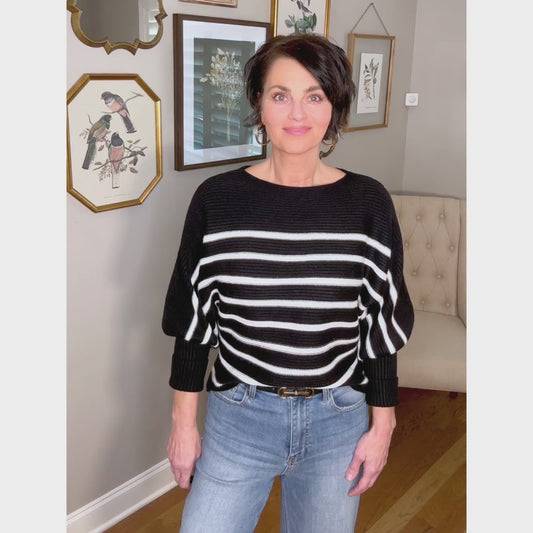 Classic Striped Boat Neck Sweater