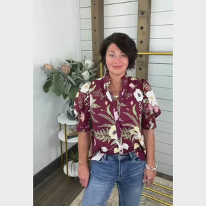 Know The Story Floral Button Down Top