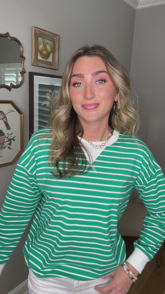 Long Sleeve Striped Pullover