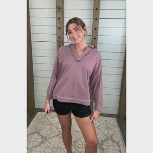 Barely Blush Collared Pullover