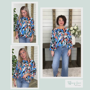 All You Abstract Print Boxy Top