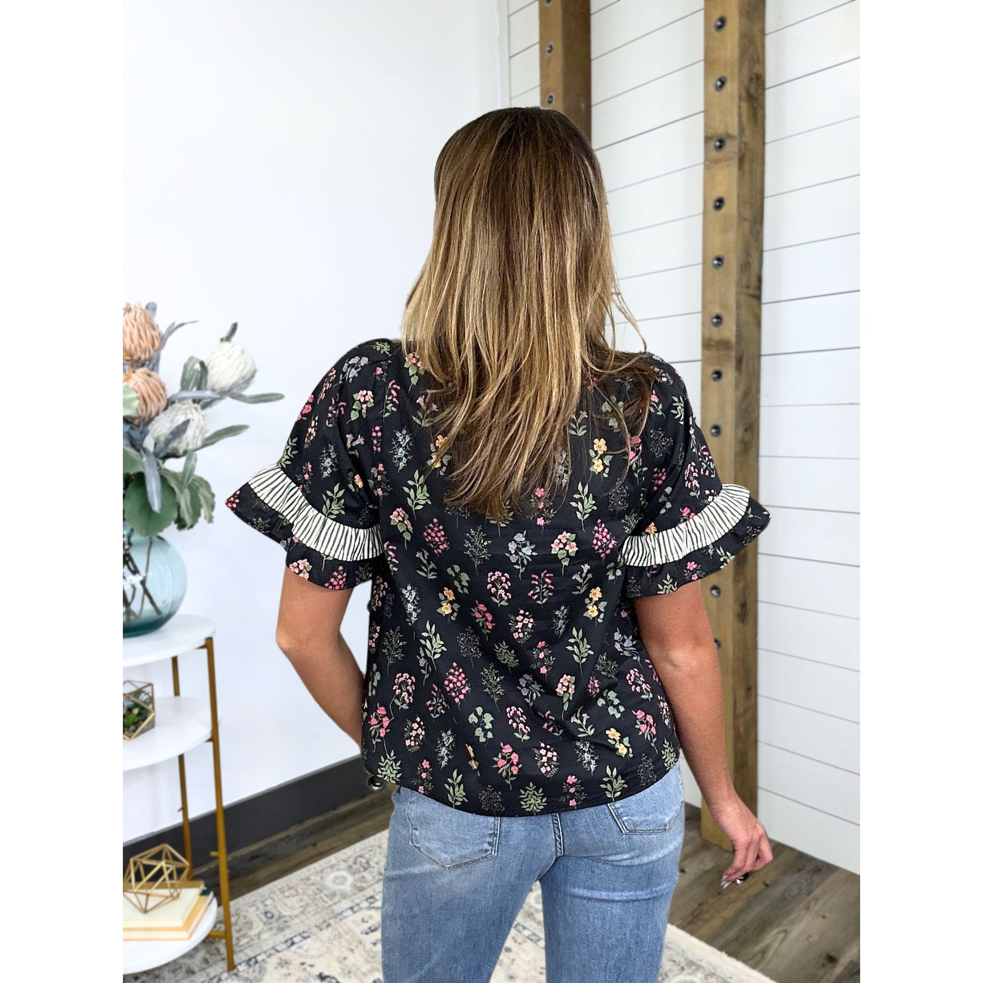 Ruffle Radiance Floral Top