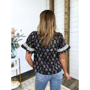 Ruffle Radiance Floral Top