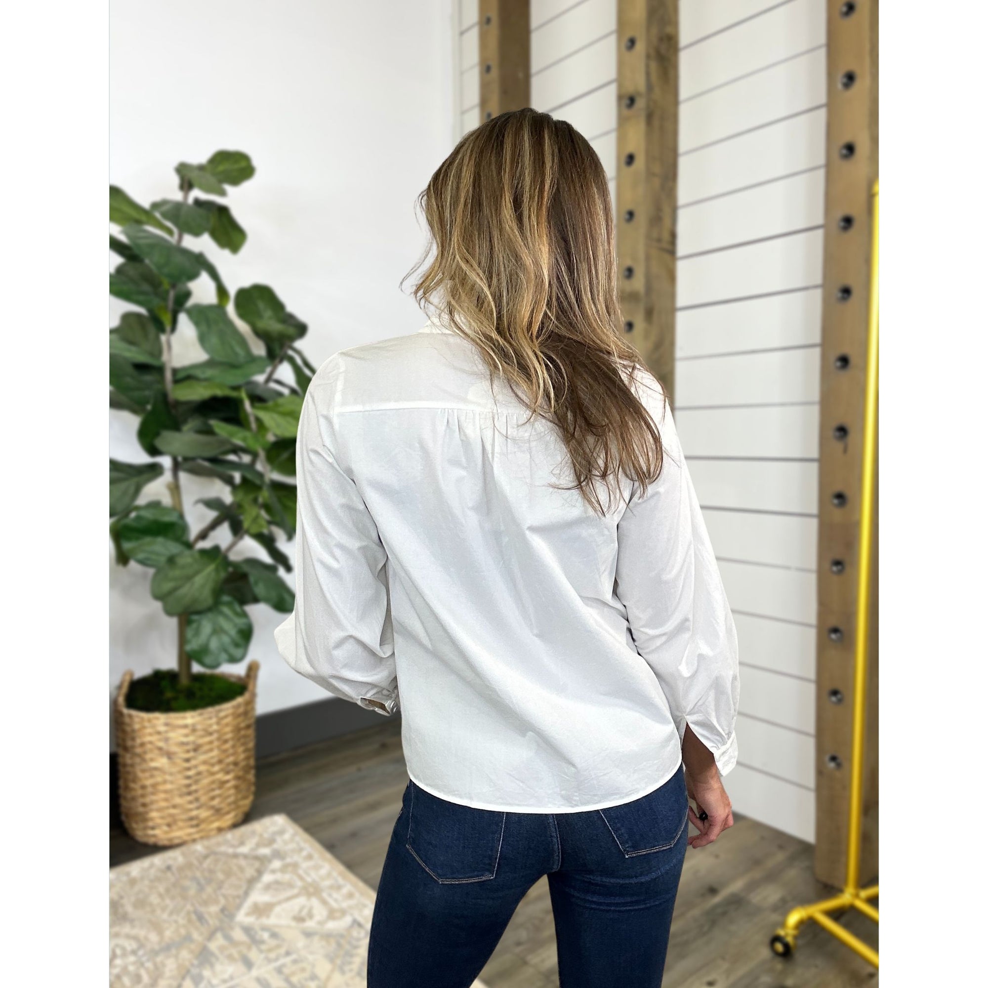 Long Sleeve Ruffle Radiance Solid Top