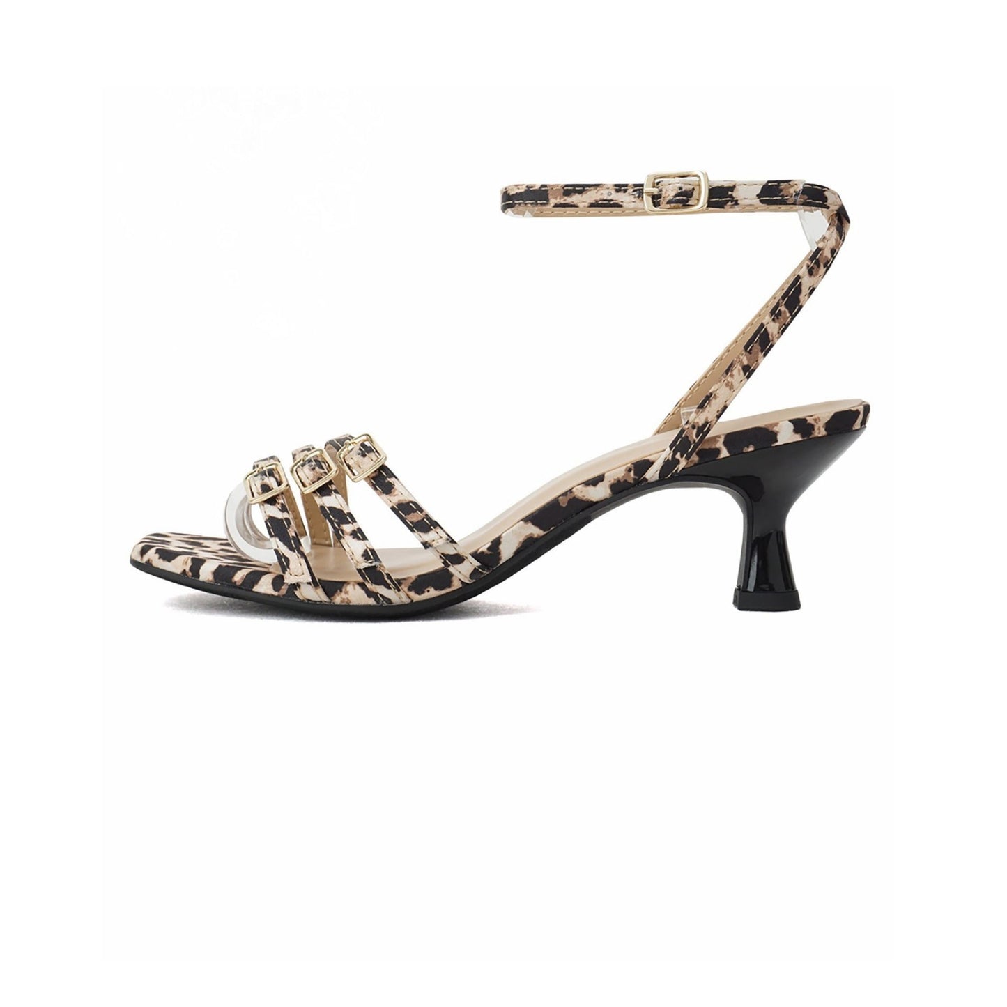 Midnight Safari Ankle Strap Kitten Heel