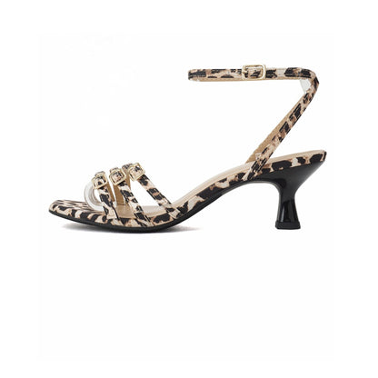 Midnight Safari Ankle Strap Kitten Heel