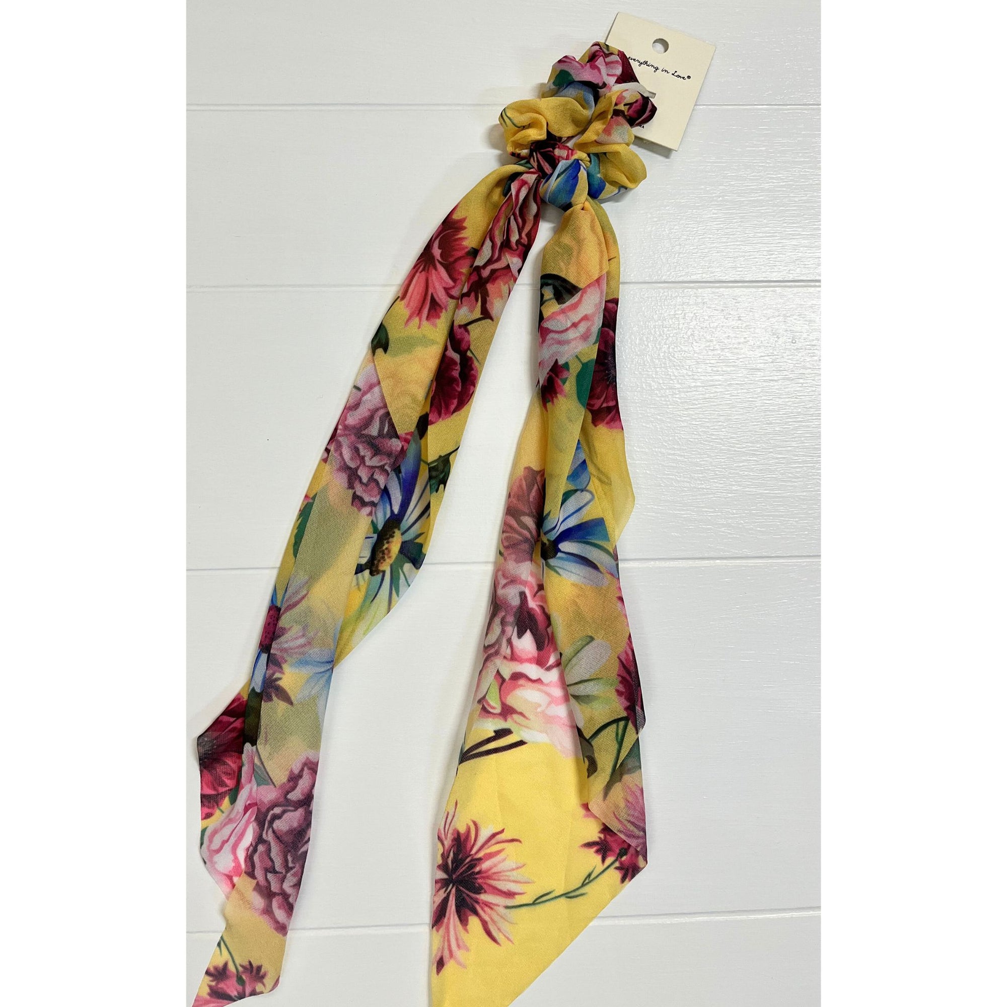 Floral Print Scrunchie Scarf