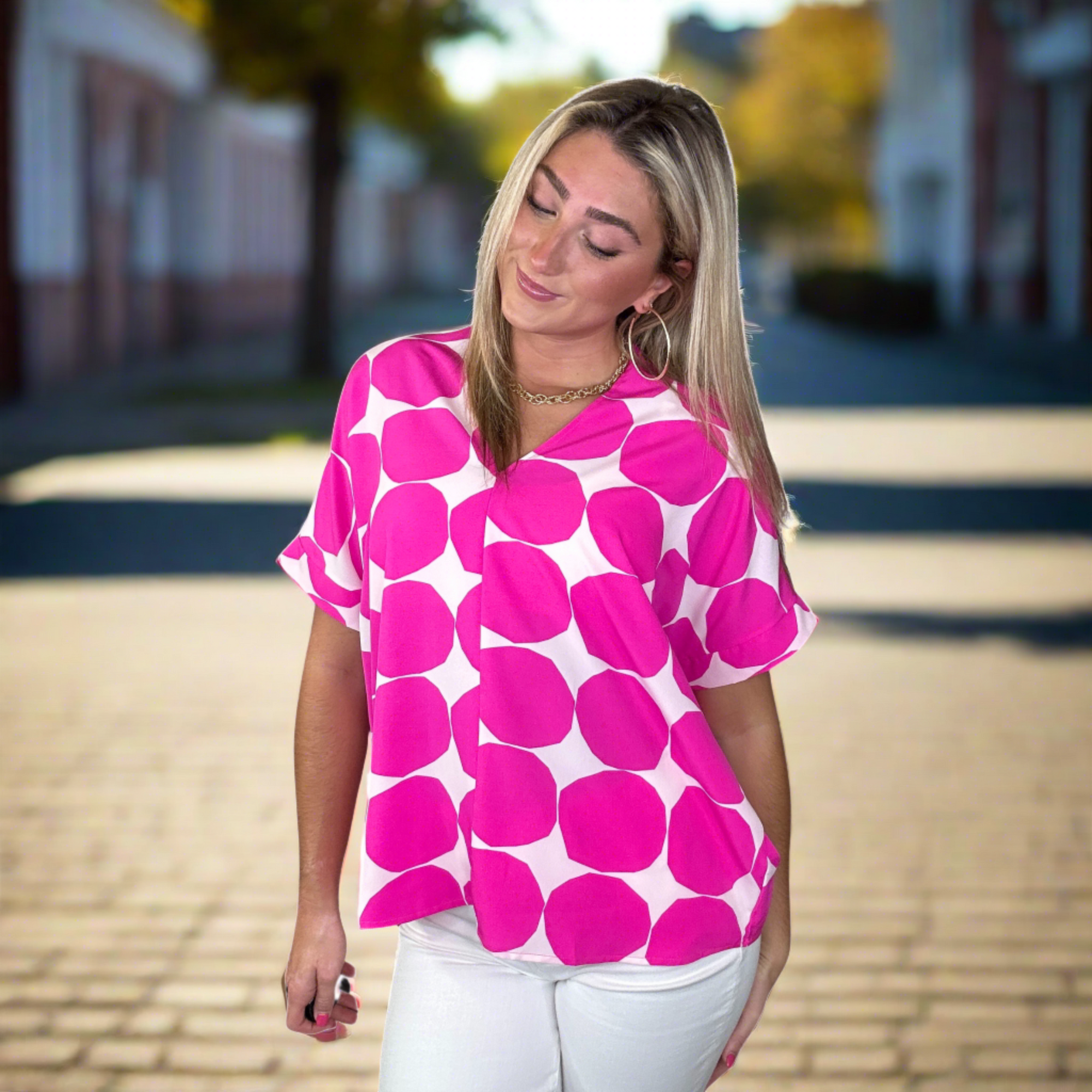 Pick The Spot Hot Pink Boxy Top