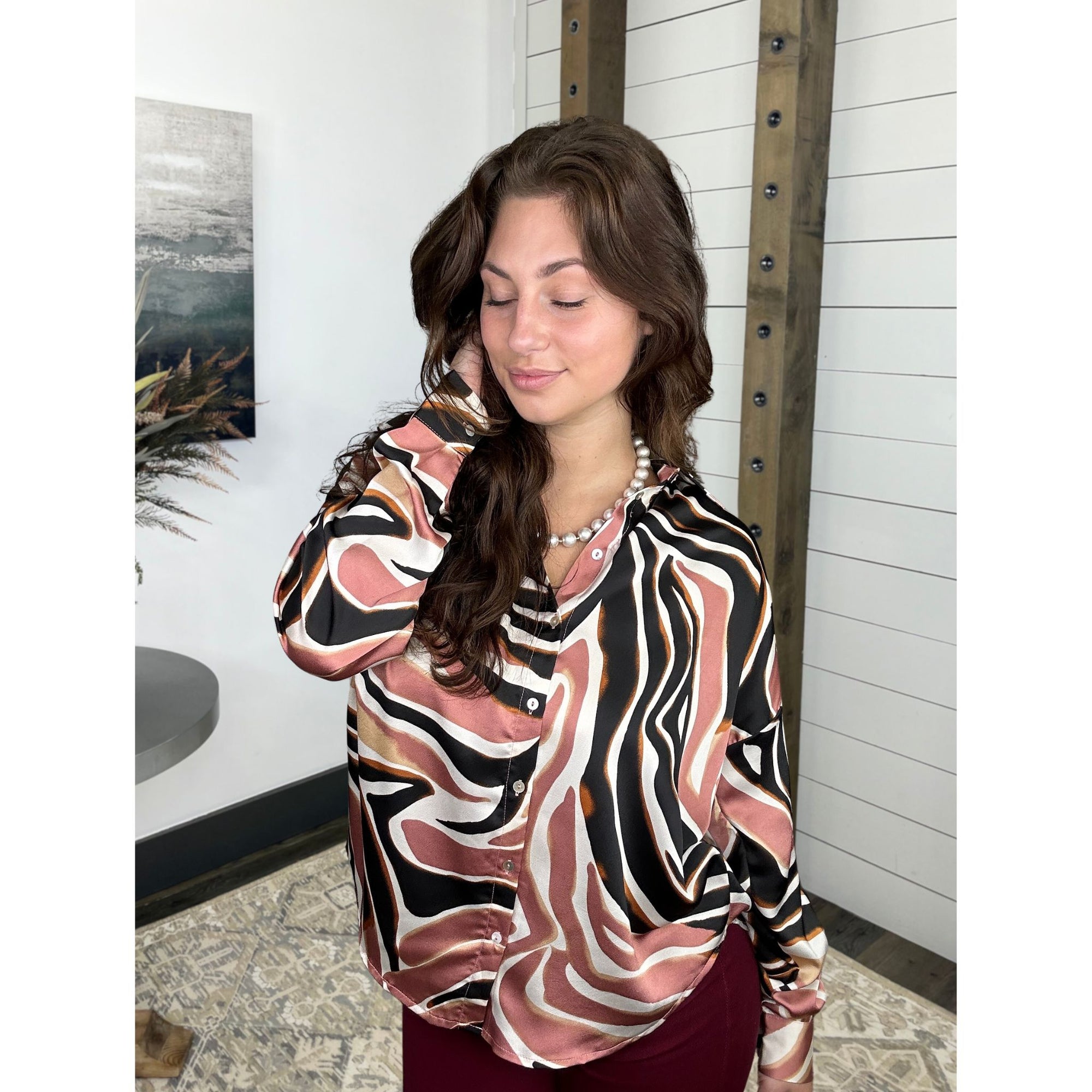 Satin Swirl Blouse