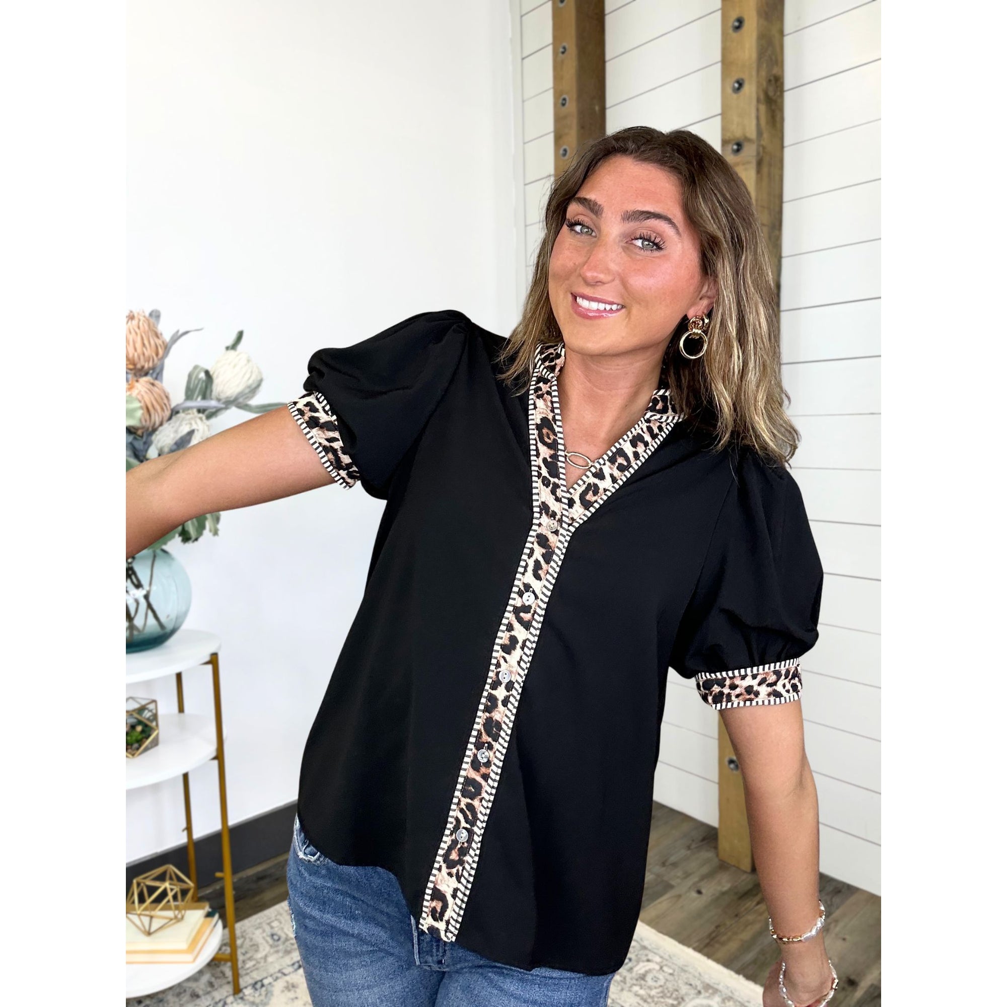 Untamed Edge Button Down Top