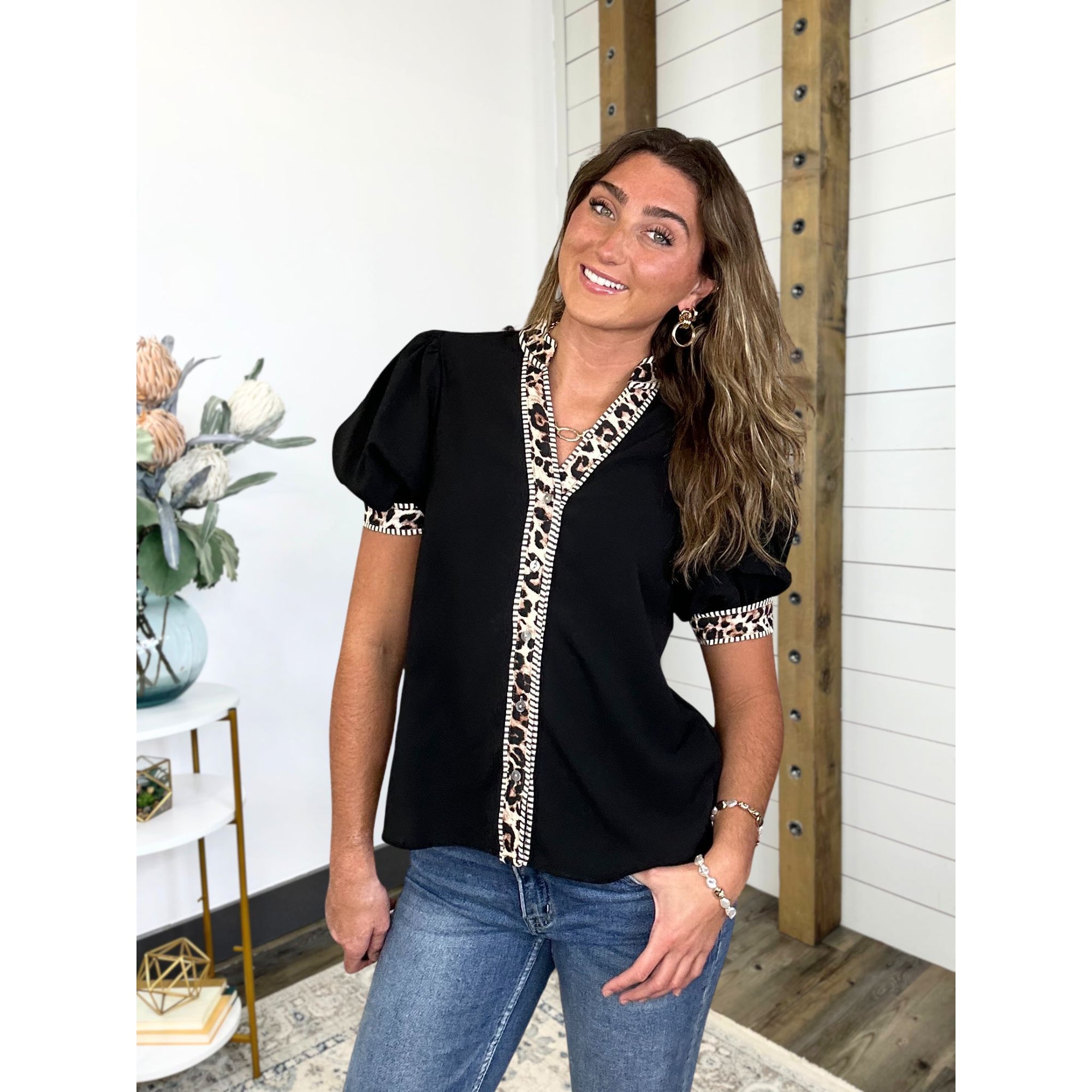 Untamed Edge Button Down Top