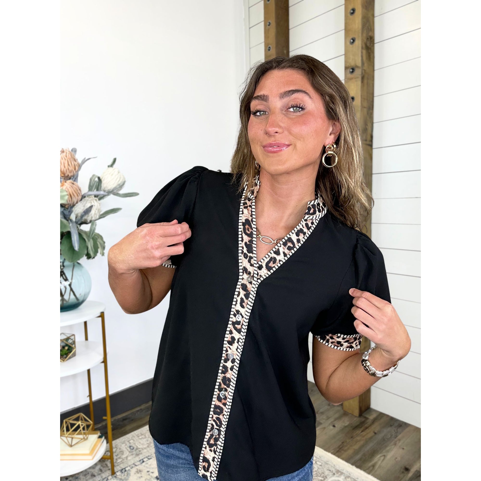 Untamed Edge Button Down Top