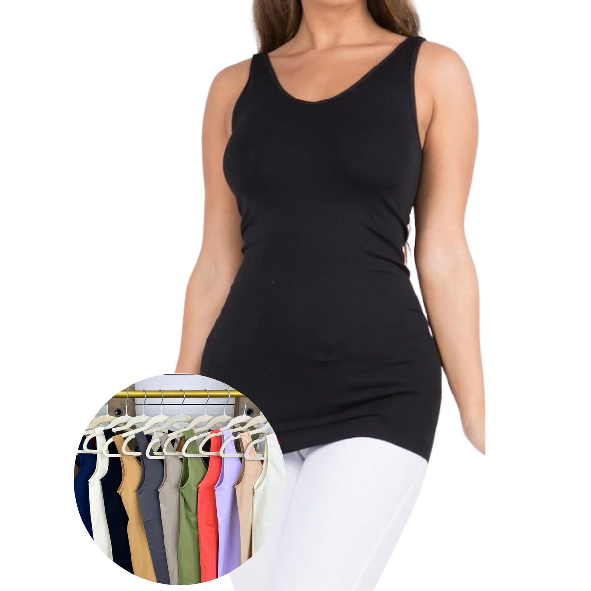 Scoop-neck featuring shoulder strap and V-neck, Talkin' Tennessee Reversible Shapewear Tank