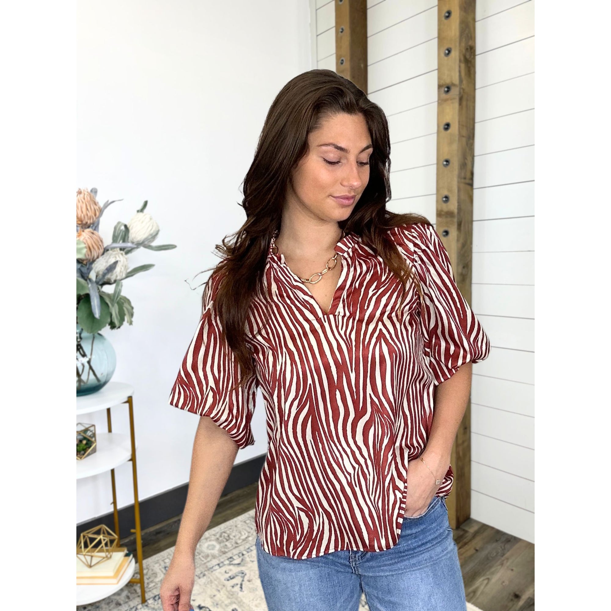 Safari Chic Zebra Print Top