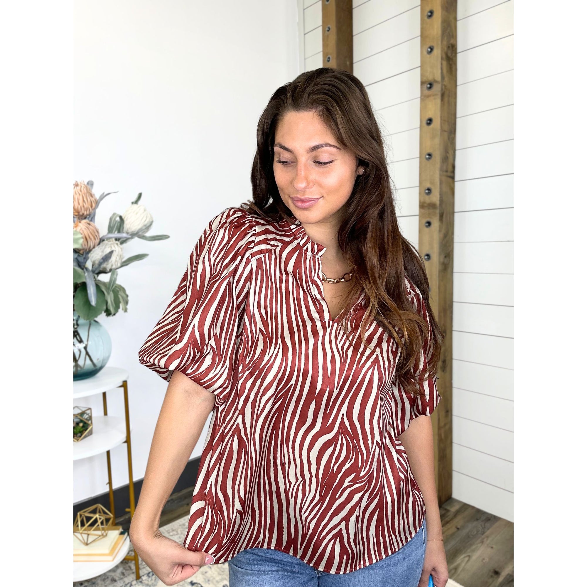 Safari Chic Zebra Print Top