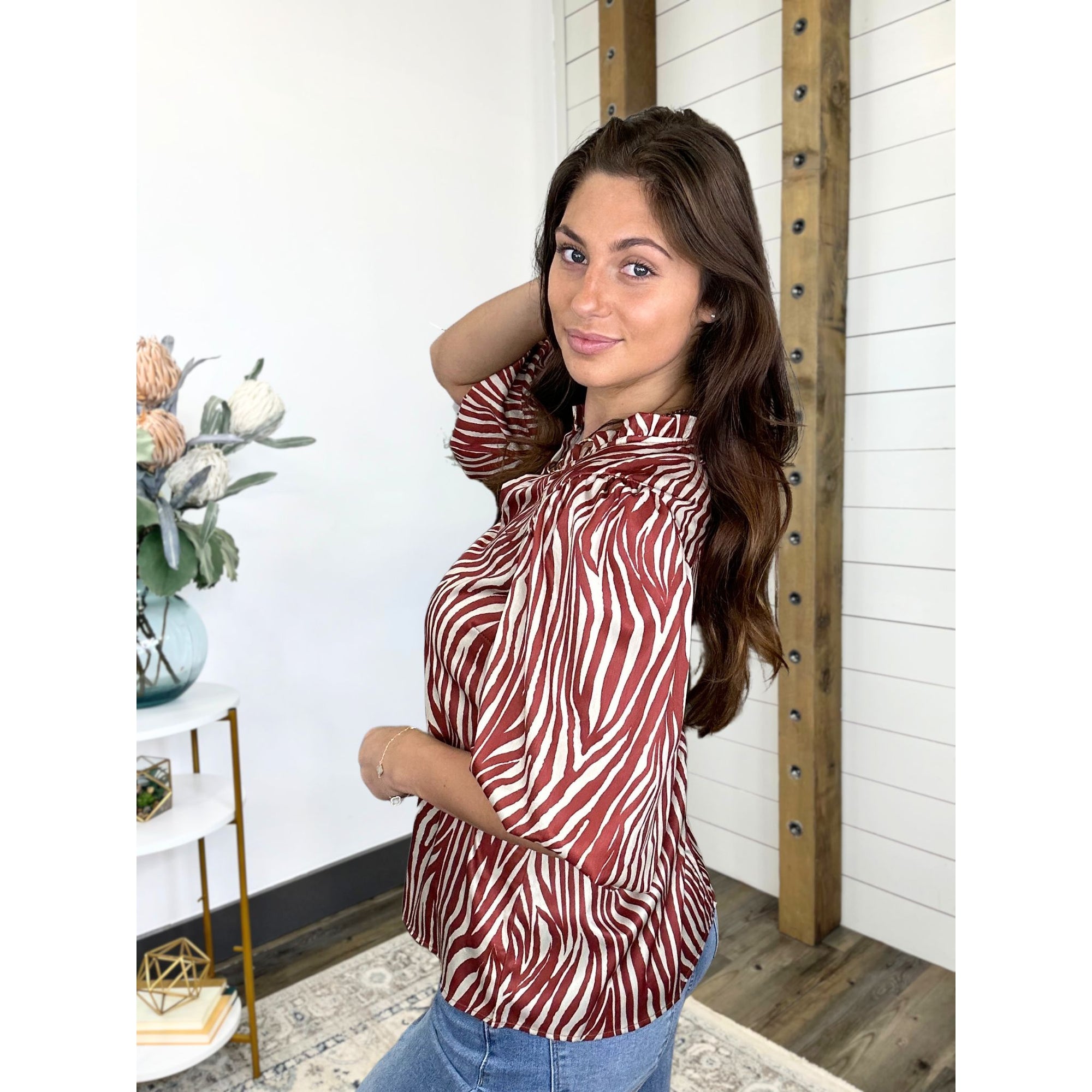 Safari Chic Zebra Print Top