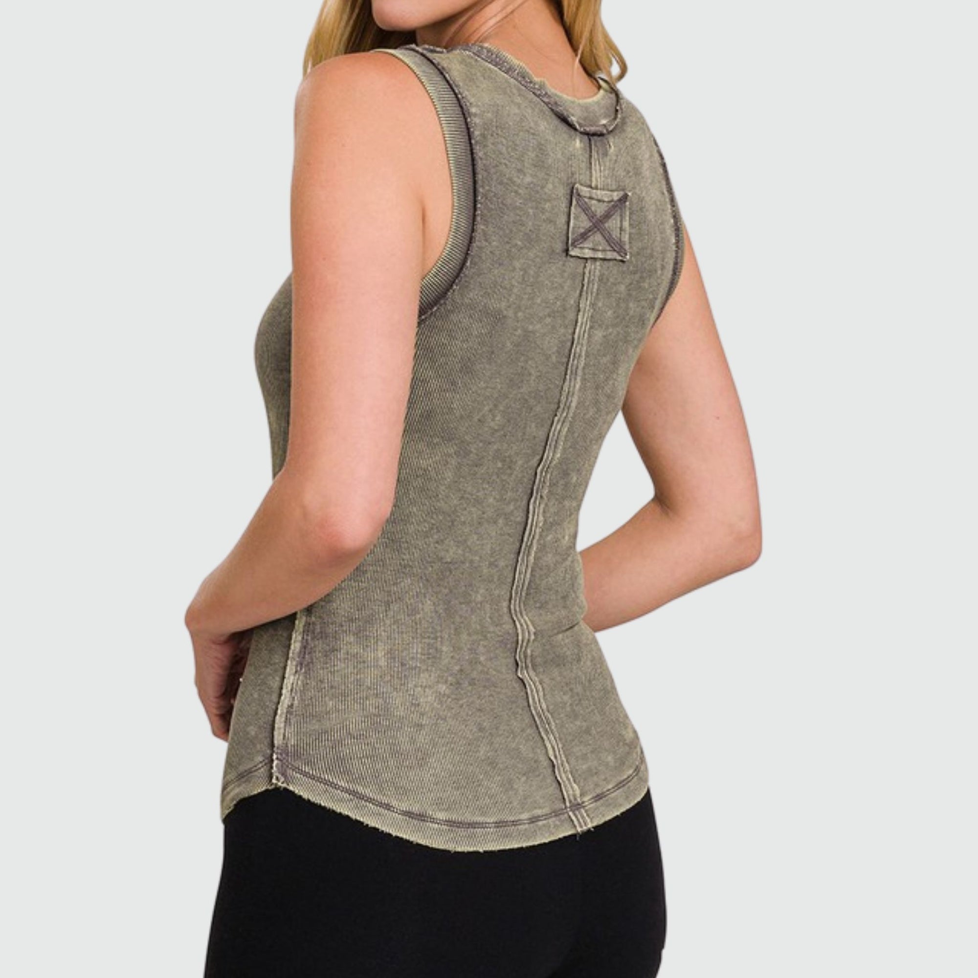 Vale Washed Ribbed Tank