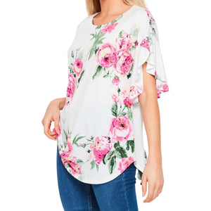 Ruffle Sleeve Floral Top