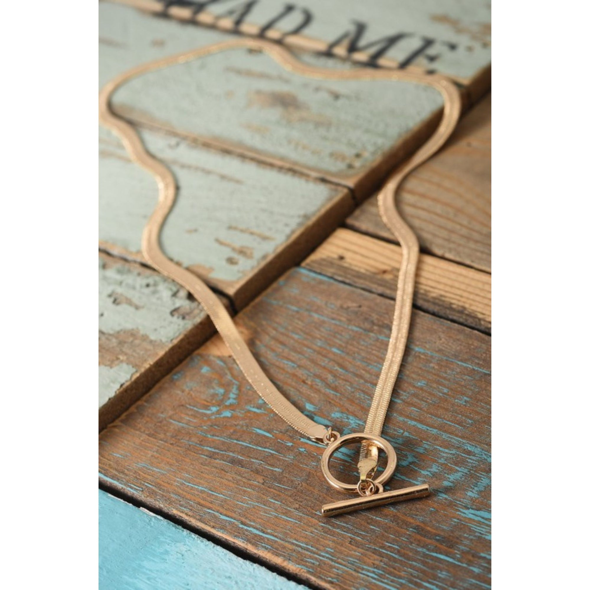 Snake Chain Necklace with Toggle Closure