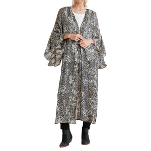 Animal Print Duster Kimono