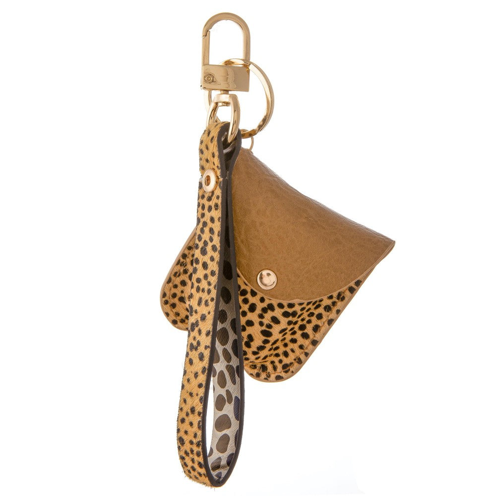 Faux Lthr Animal Print Keep It Clean Wristlet