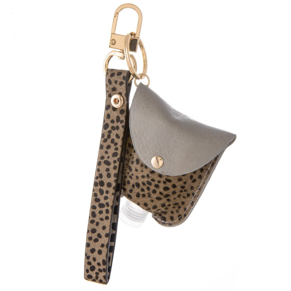 Faux Lthr Animal Print Keep It Clean Wristlet