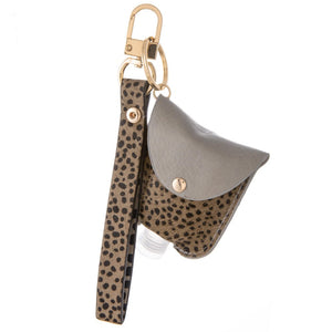 Faux Lthr Animal Print Keep It Clean Wristlet