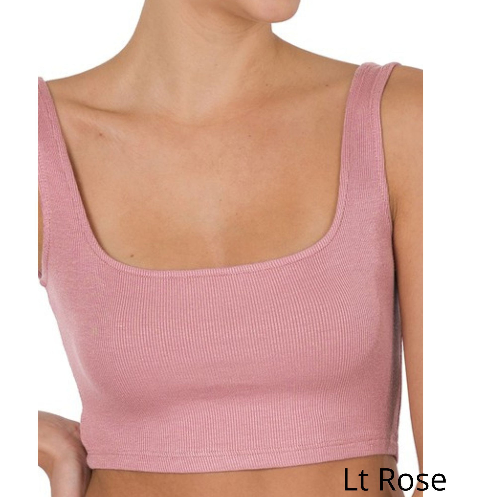 Ribbed Square Neck Crop Tank
