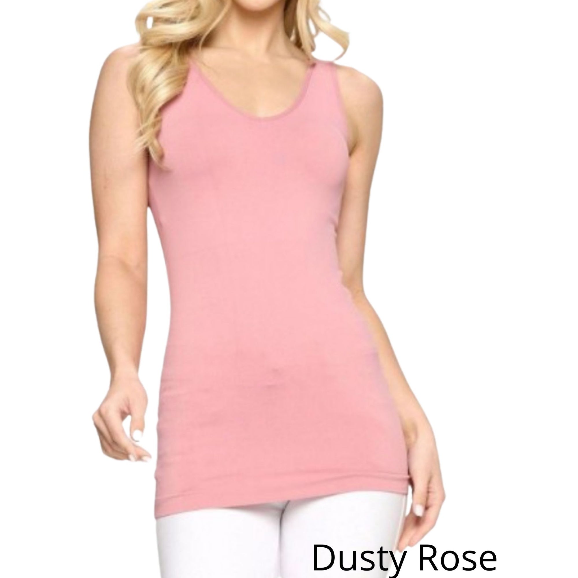 Fundamentals Ribbed Seamless Reversible Tank Dusty Rose - Tennessee Jane