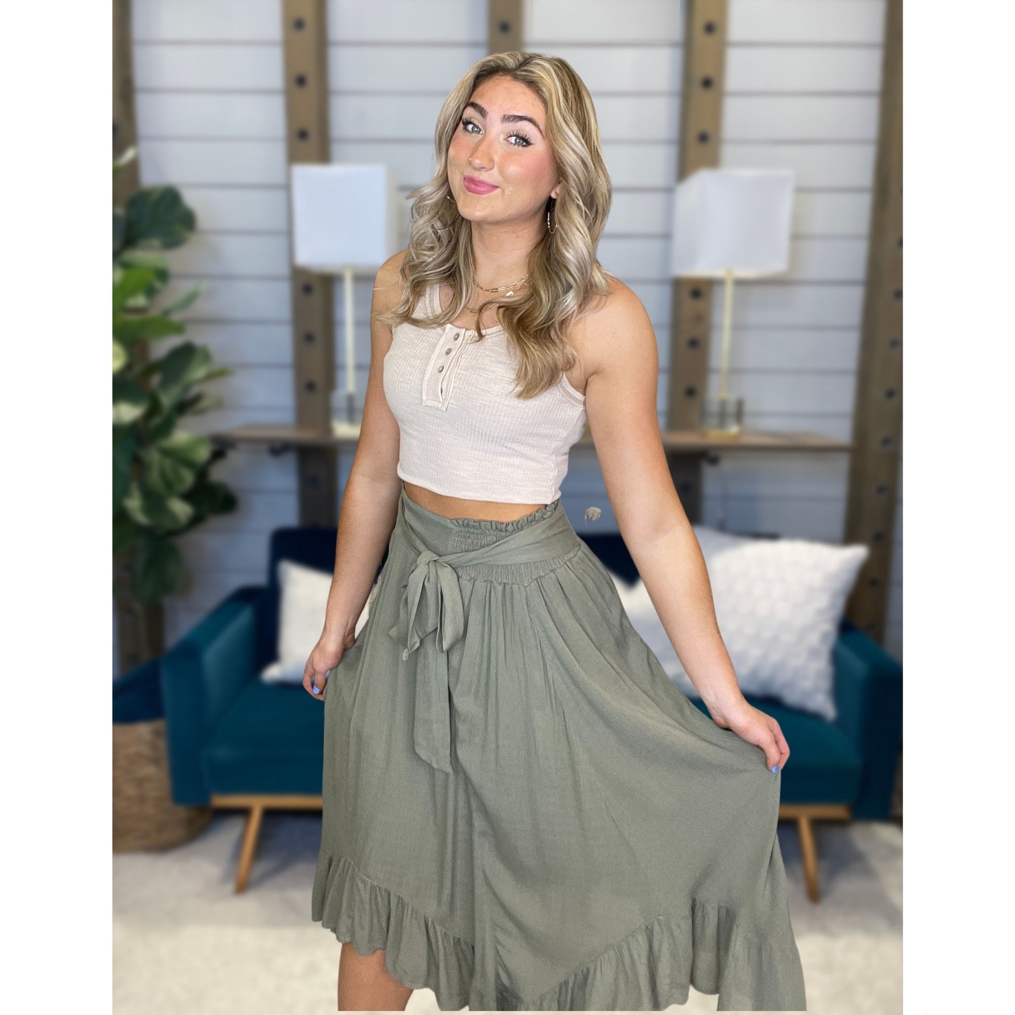 Sweet Memories Ruffle Midi Skirt