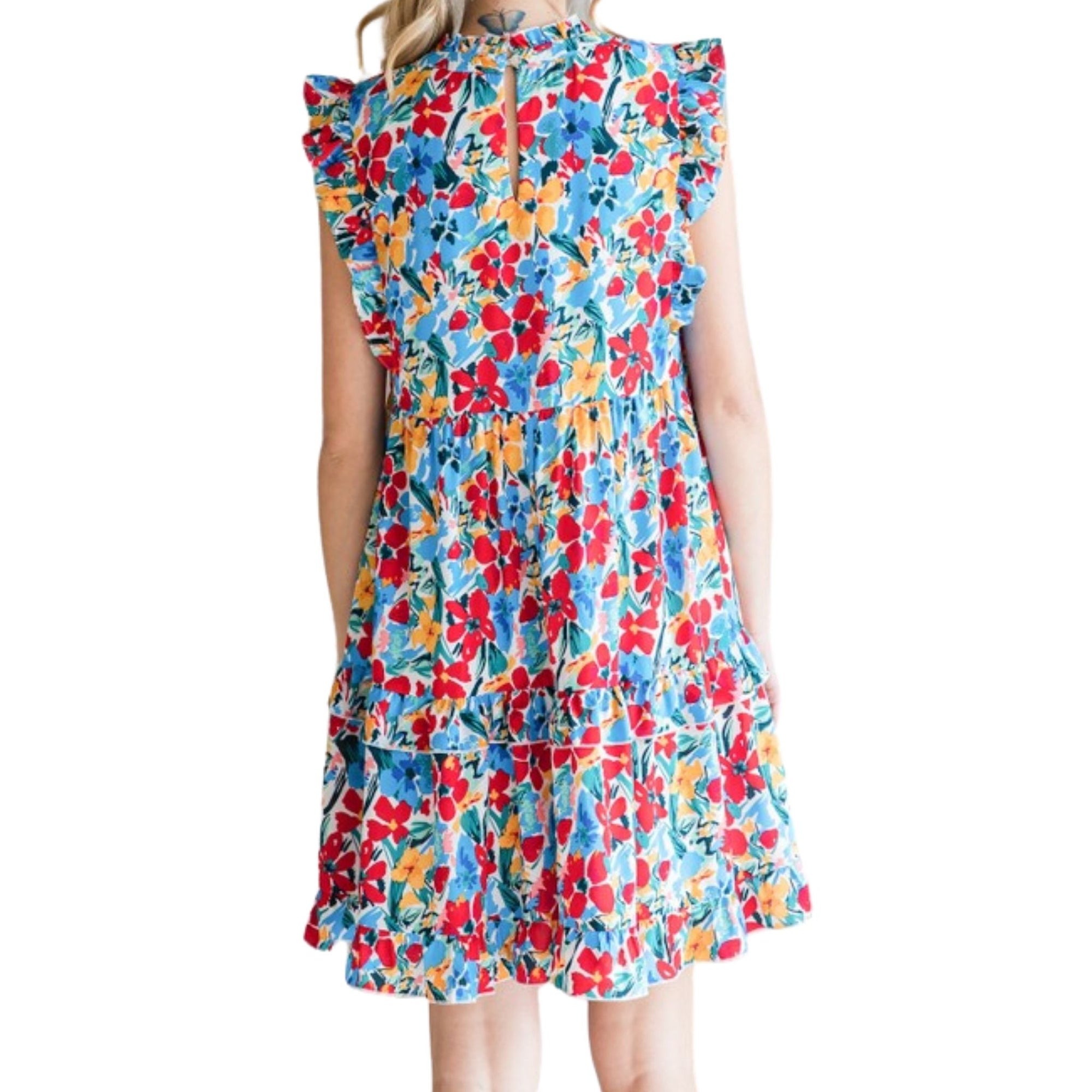 Out Of Office Floral Ruffle Dress