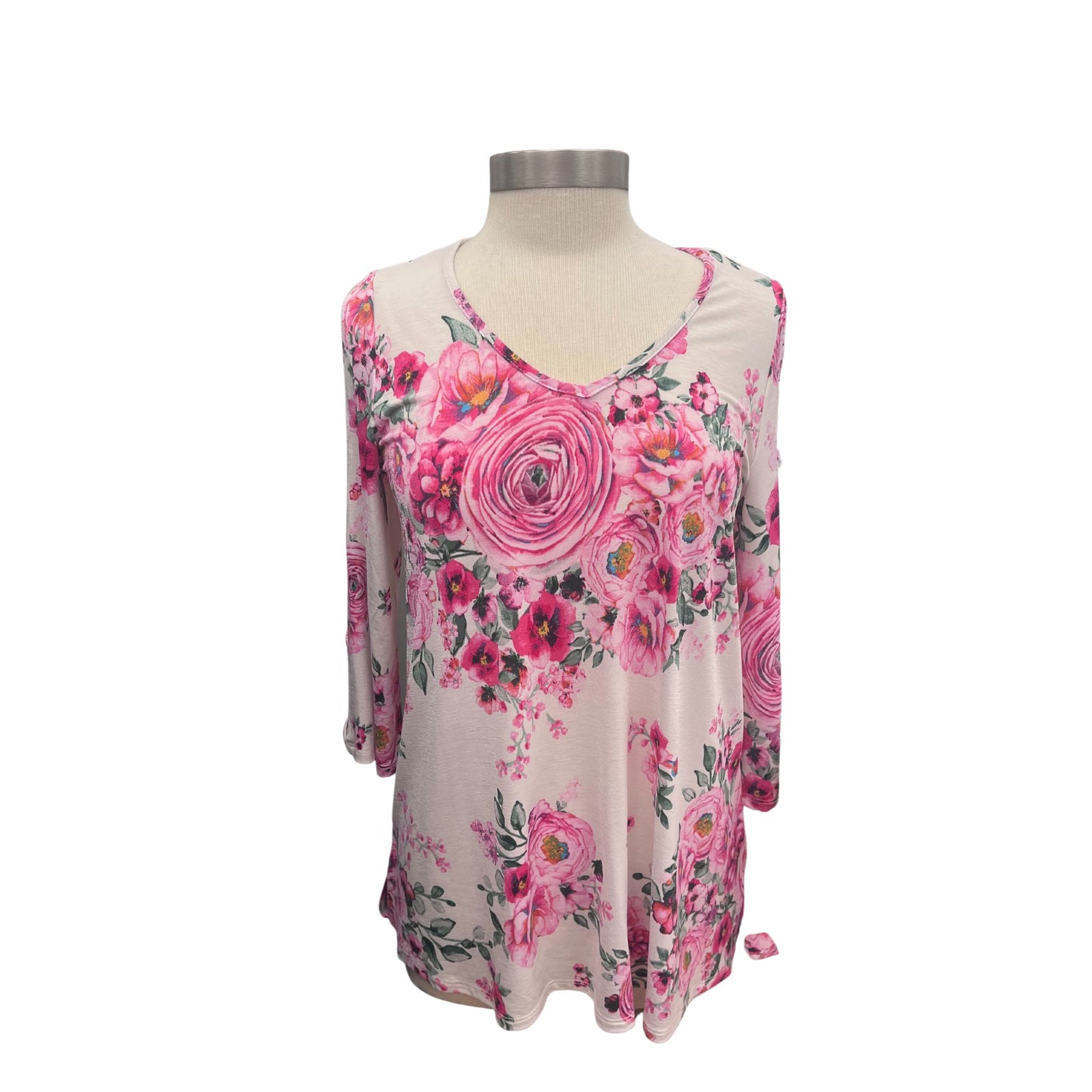 TL Floral Criss Cross Sleeve Top