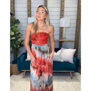 Halter Tie Dye Maxi Dress