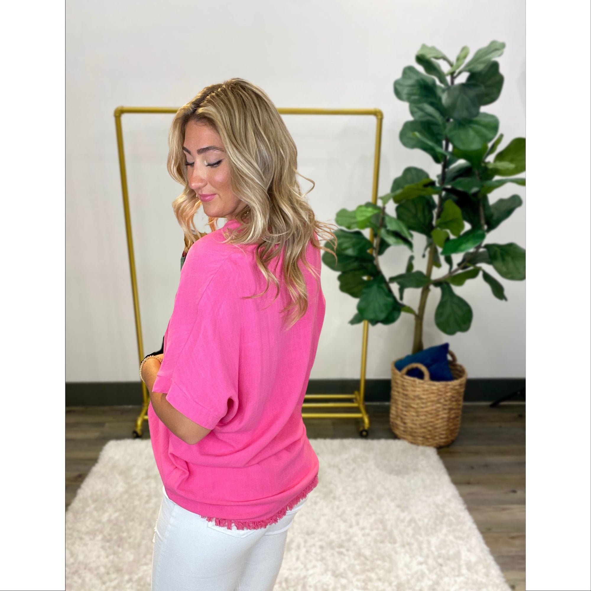 Linen Boxy Top