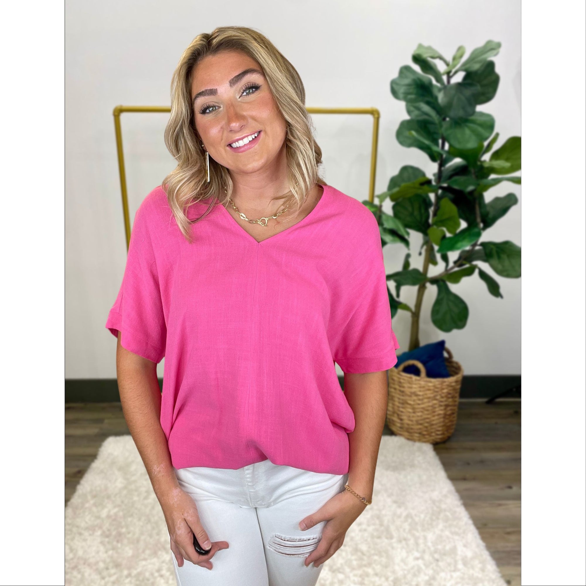 Linen Boxy Top
