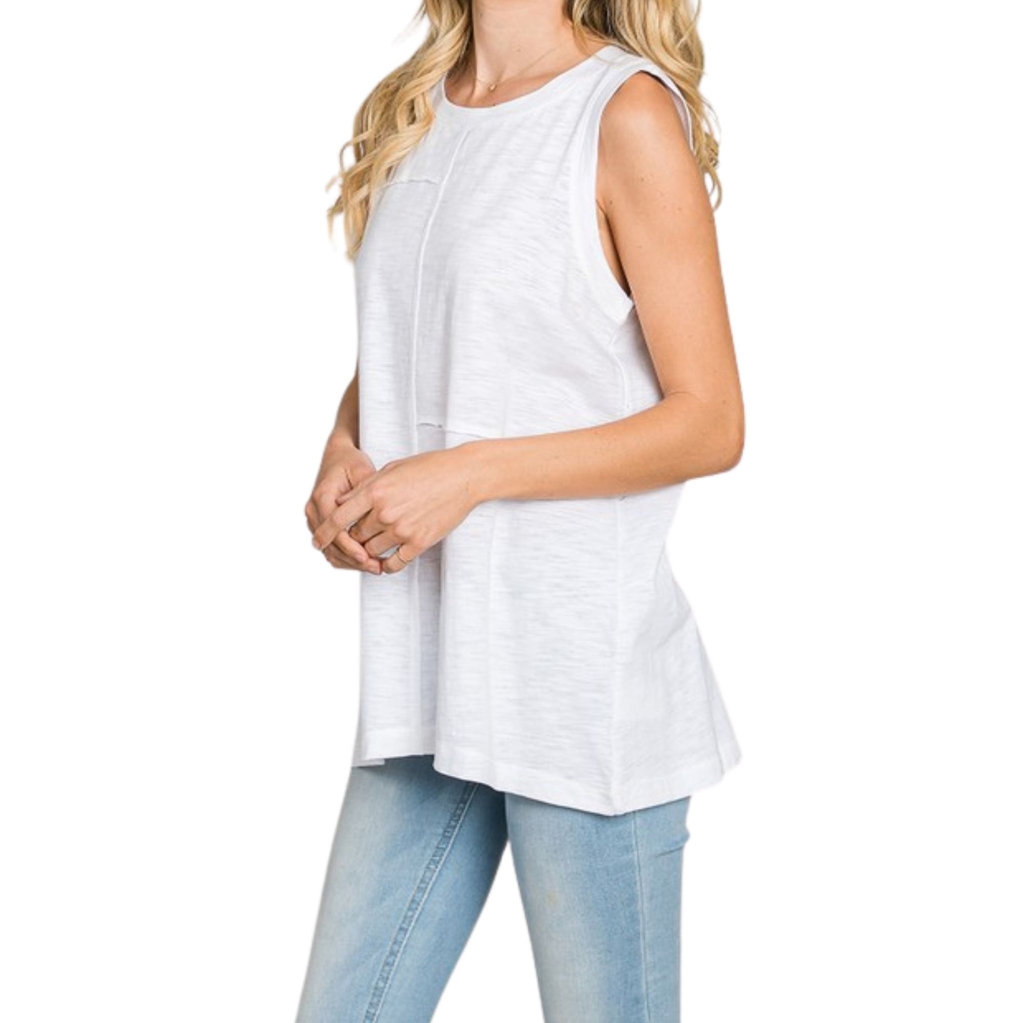 Cotton Exposed Stitch Tank