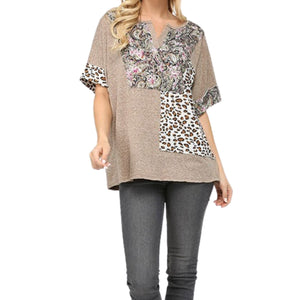 Patchwork Mix Print Top
