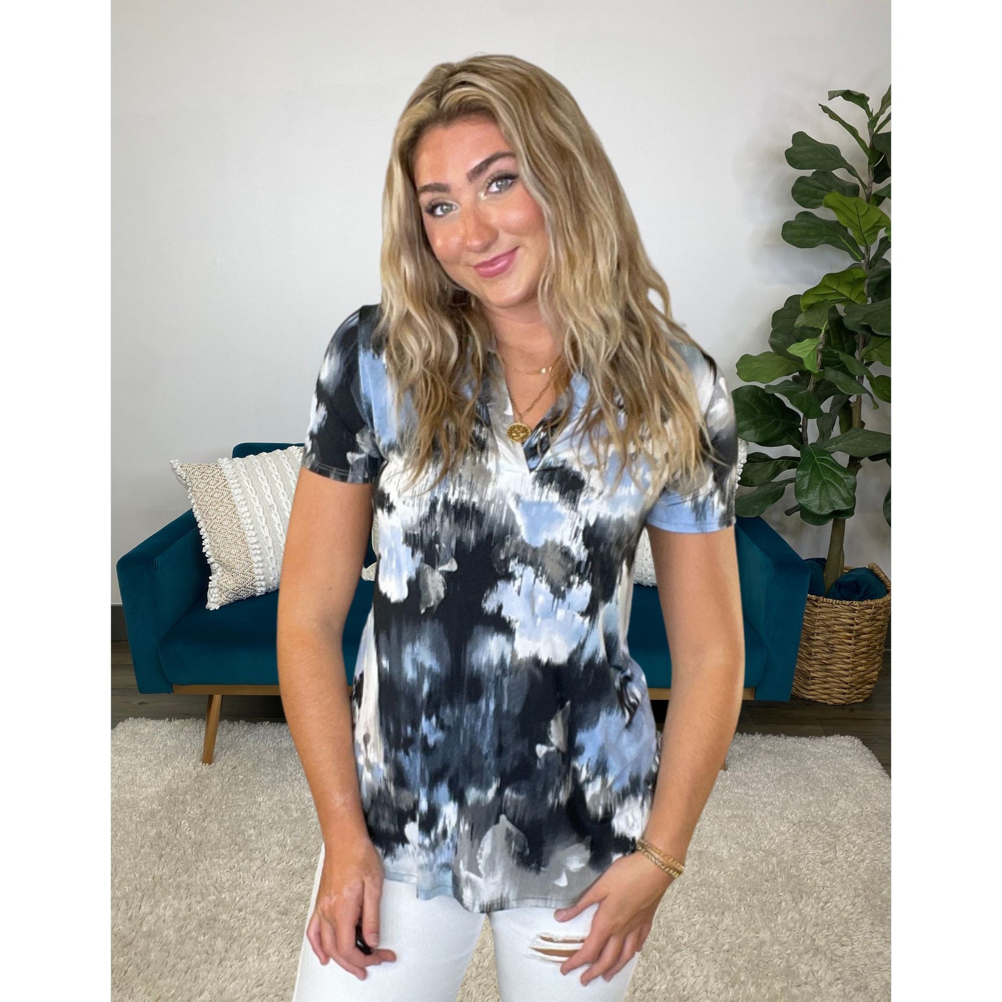 Abstract Tie Dye Top