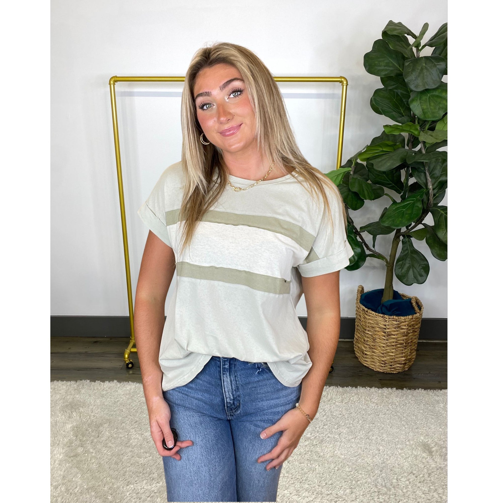 Cotton Color Block Top