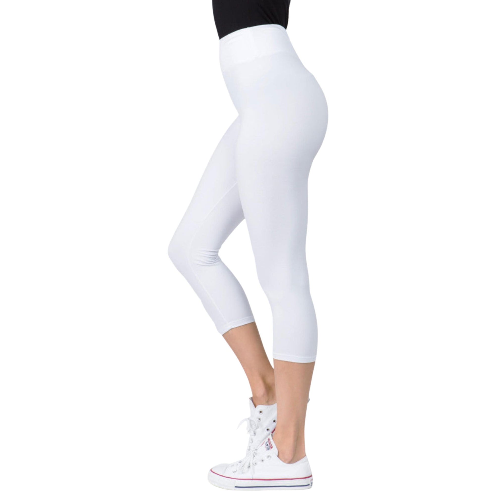 Solid Seamless Capris Leggings