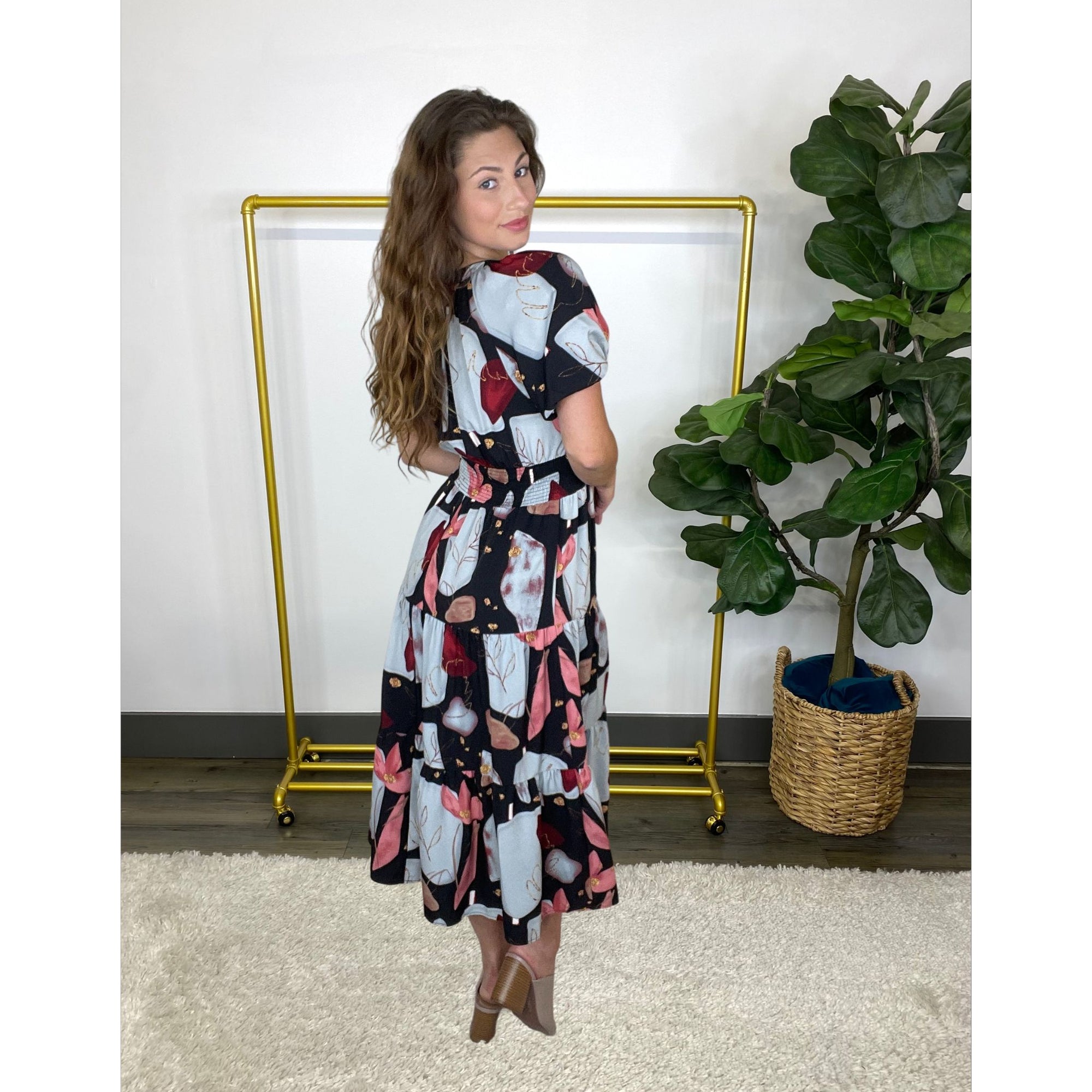 Jet Setter  Tiered Midi Dress