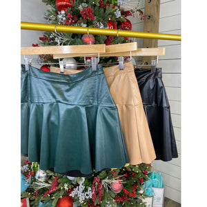 Warm Wishes Faux Leather Skirt with built In Shorts