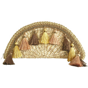 Raffia Paper Tassel Clutch