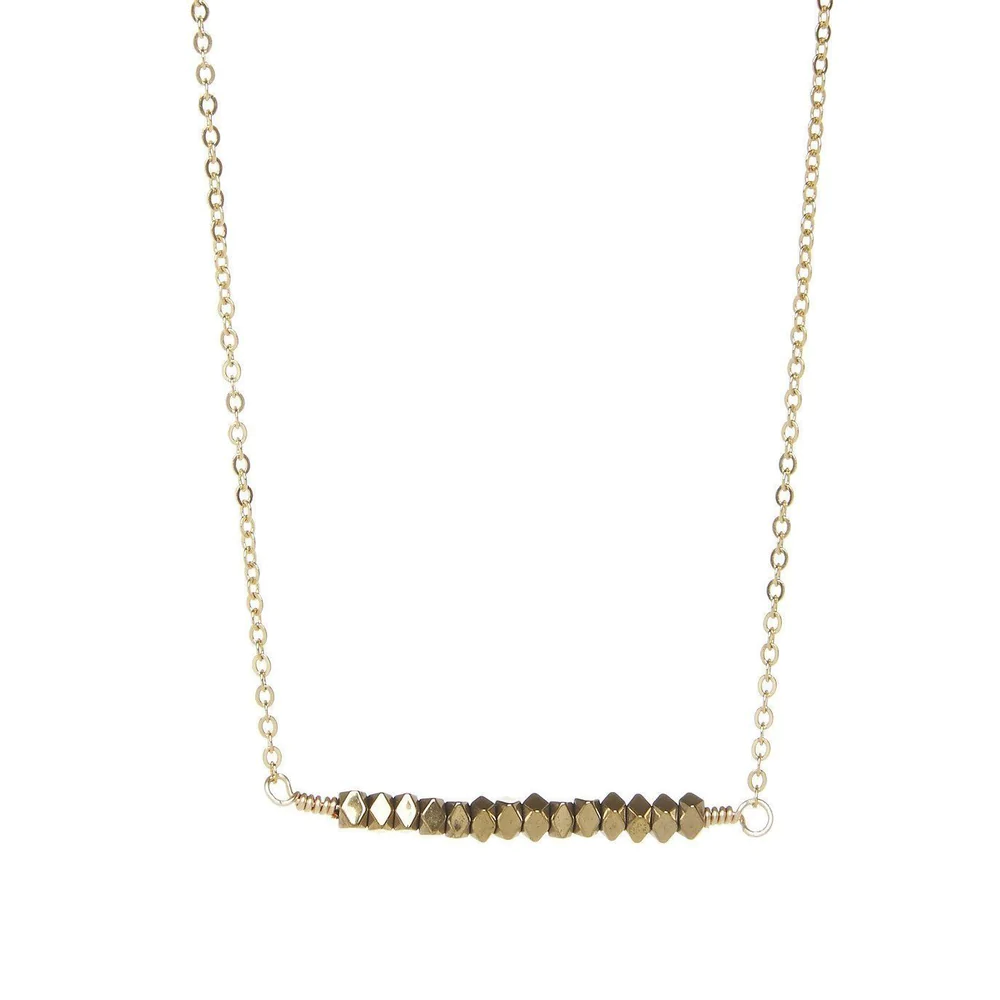 B.B. Lila Metallic Gold Necklace with Center Beads