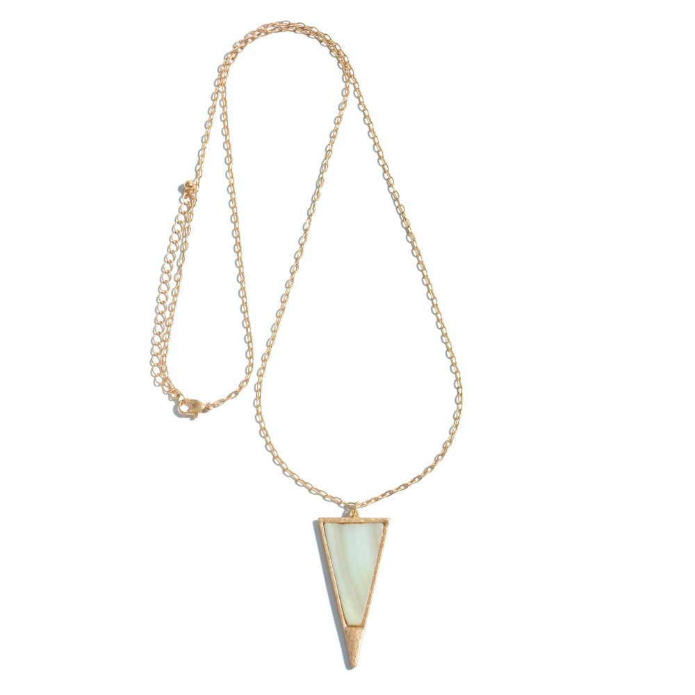 Long Necklace with Triangle Pendant