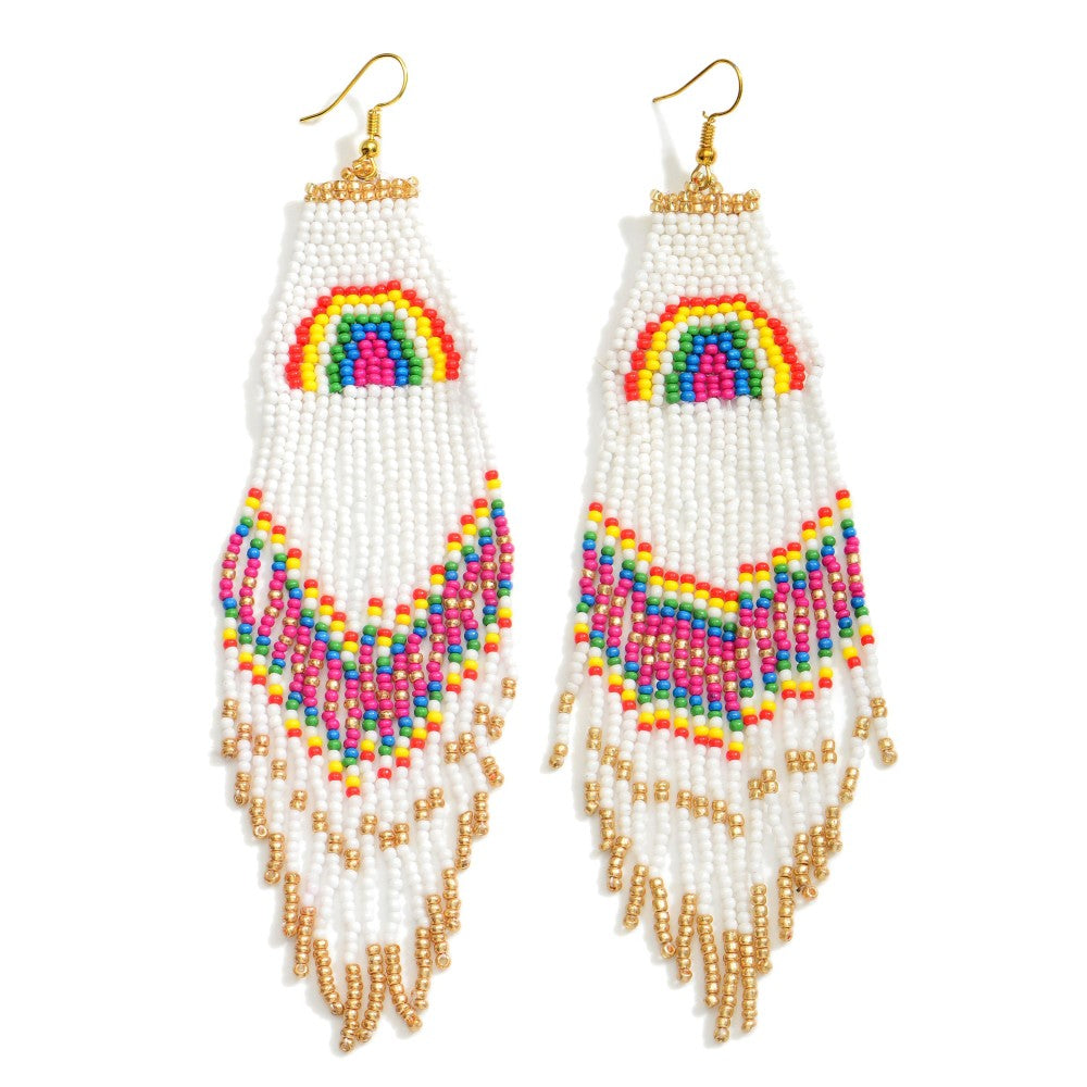 Beaded rainbow deals earrings