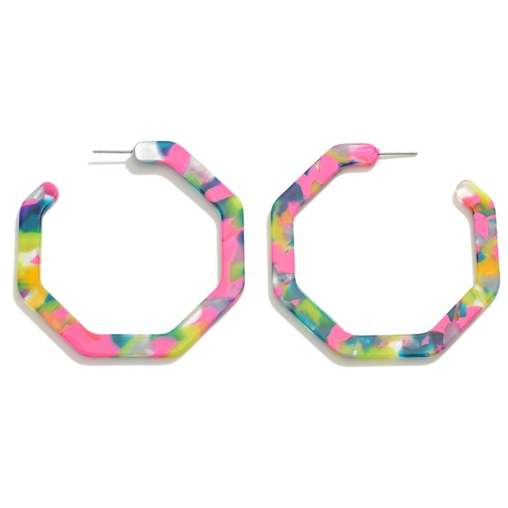Large Hexagonal Acetate Hoop