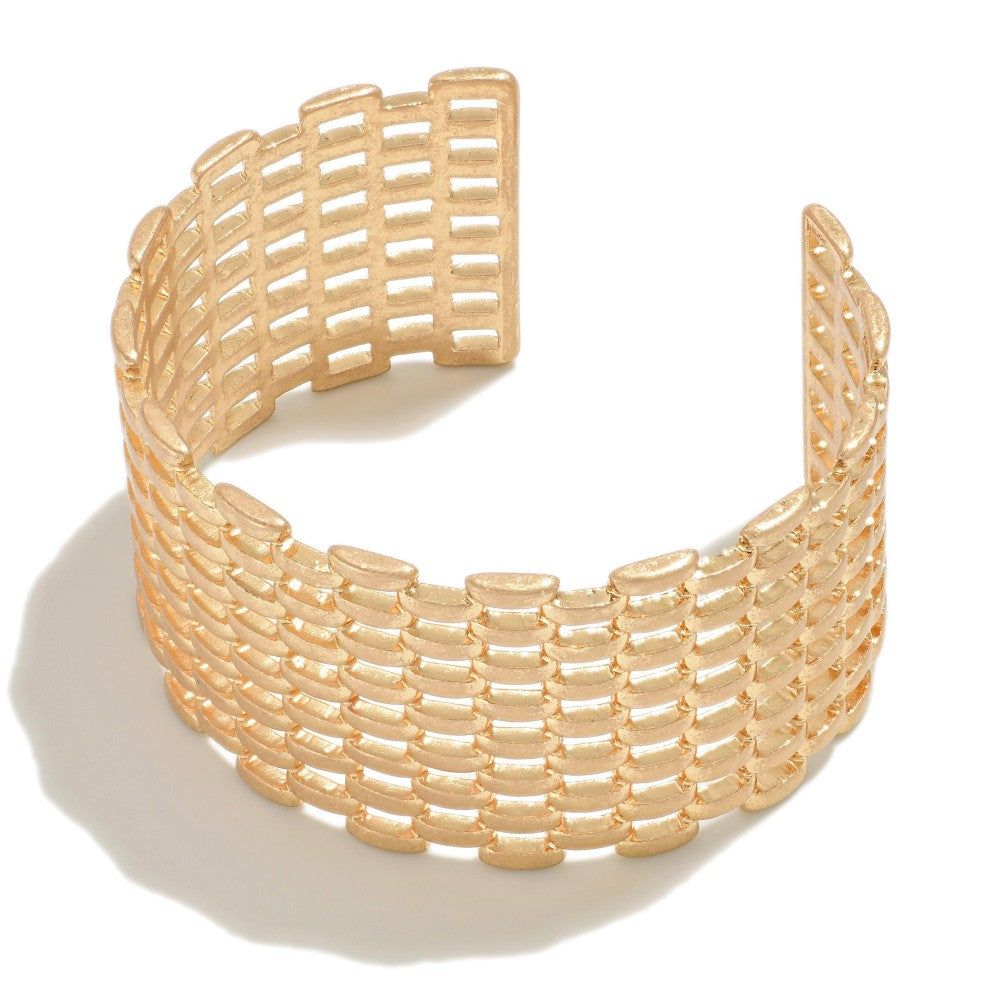 Open Weave Metal Bracelet Cuff