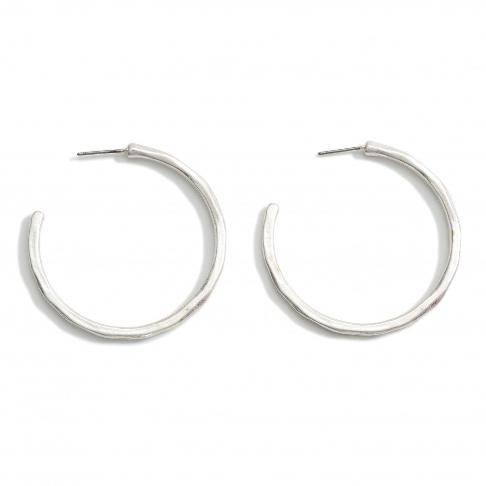 Let's Begin Hammered Hoop Earrings